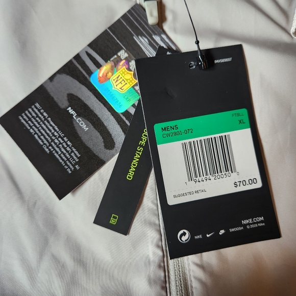 Nike NFL LA Rams Men's Sideline Coaches Half-Zip Short Sleeve Jacket Cream Color - Picture 5 of 12